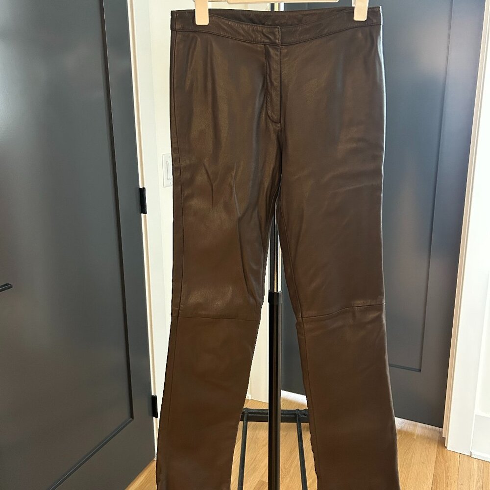 Vintage Brown leather lined pants Size 6